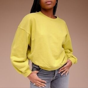 Agolde Balloon Sleeve Oversized Sweatshirt in "Split Pea"